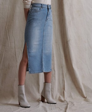 Superdry Denim Side Split Midi Női Szoknyák Sötétkék | PNBJM6853